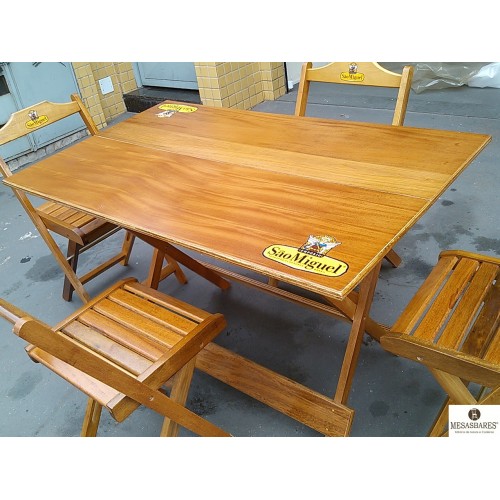 Conjunto Dobrável Mesa 120x70 Rio com Logo Marca Com 4 Cadeiras - Cod: 988